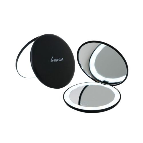 Kompaktinis veidrodėlis su apšvietimu Be Osom BEOSOML2302CMR, įkraunamas, juodas matinis