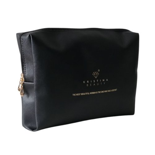 Kristina Beauty didelė kosmetinė su logotipu, 29x21x12cm, juodos spalvos