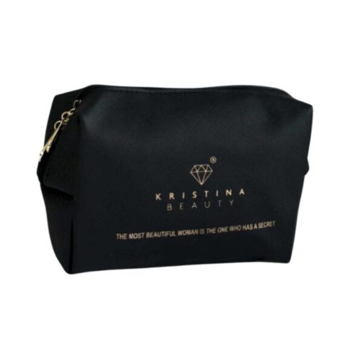 Kristina Beauty kosmetinė su logotipu, 18x9x12cm, juodos spalvos