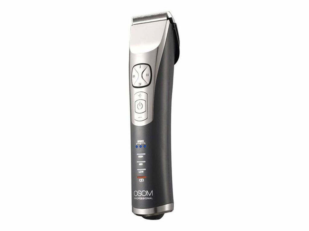 OSOM Professional profesionali plaukų kirpimo mašinėlė Hair Clipper P9 OSOMHCP9, ličio jonų baterija, 100-240V, 50/60Hz, pilkos spalvos