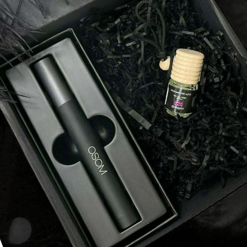 Rinkinys: nosies, ausų plaukų trimeris Osom Hair Trimmer OSOMHN1BL, juodos spalvos + kvapas automobiliui Erbolinea Auto Vin Di Vino ERBPRVINDIVINO, 5 ml