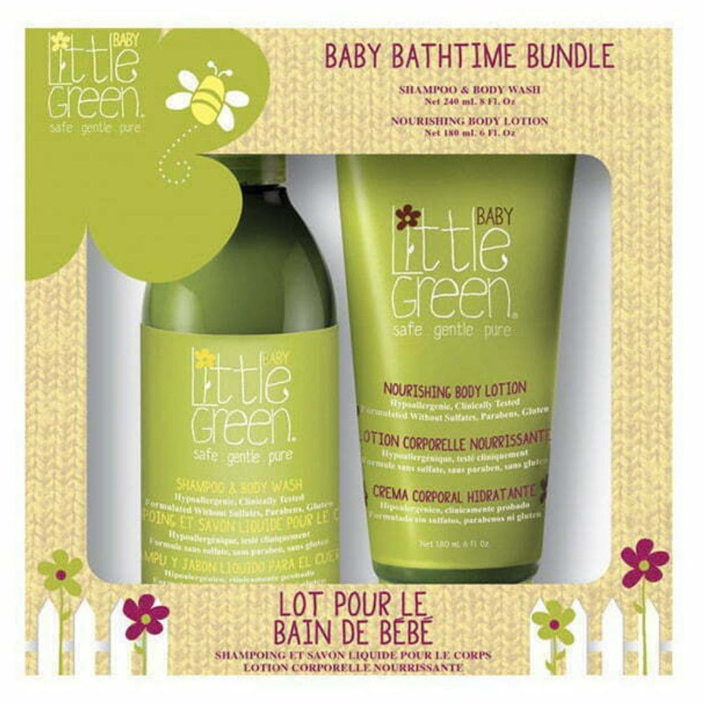 Plaukų ir kūno priežiūros priemonių rinkinys Little Green Baby Bathtime Bundle LGBBB19, rinkinį sudaro: plaukų šampūnas ir kūno prausiklis kūdikiams, 240 ml, kūno losjonas kūdikiams, 180 ml
