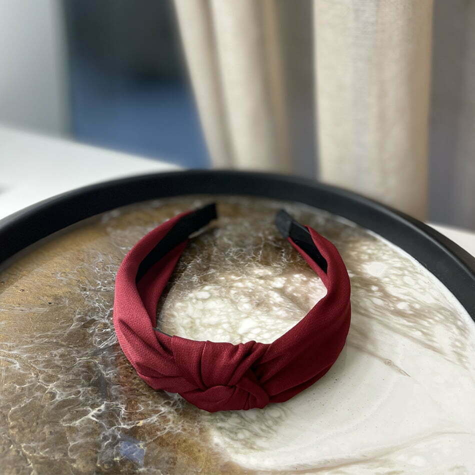 Plaukų lankelis - tamsiai raudonos spalvos