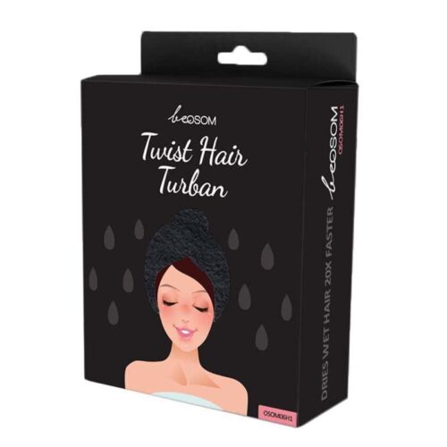 Turbanas plaukams Be Osom Twist Hair Turban Black OSOM06H1, juodos spalvos