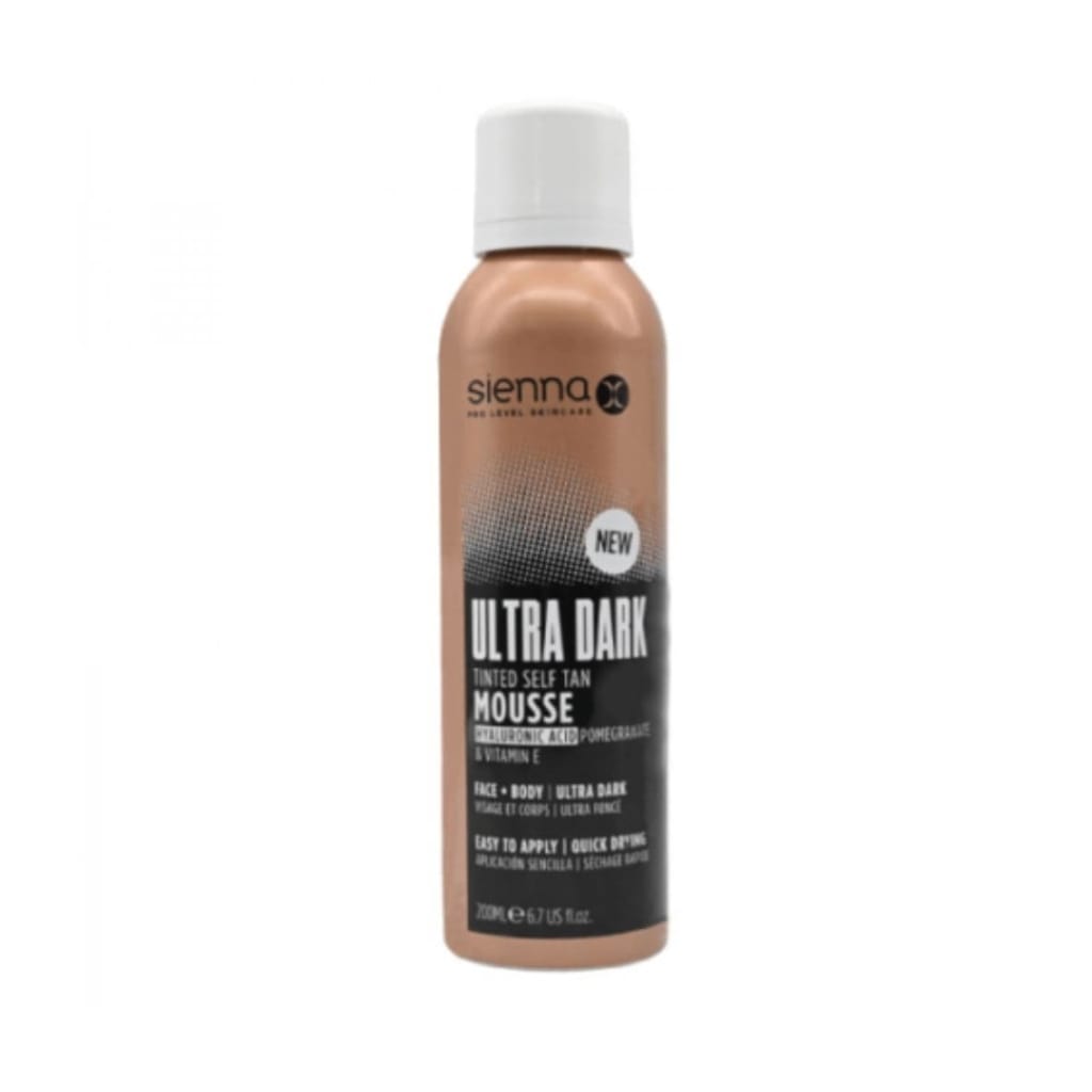 Savaiminio įdegio putos su hialurono rūgštimi Sienna-X ULTRA DARK TANNING MOUSSE, 200 ml.
