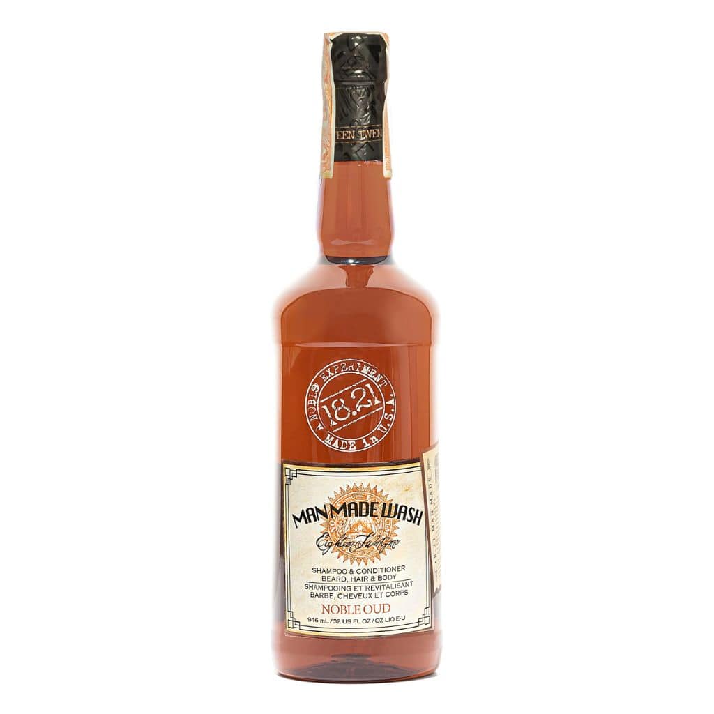 18.21 Man Made daugiafunkcė priemonė vyrams 3in1: stiprinamasis šampūnas, kondicionierius ir kūno prausiklis viename Wash Noble Oud WSH32NON, 946ml