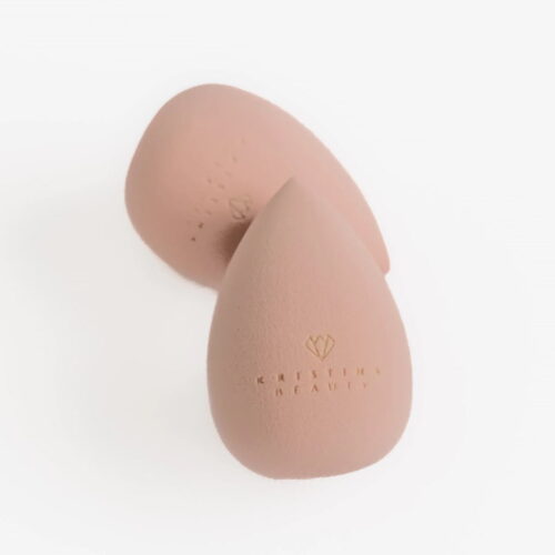 Kristina Beauty makiažo kempinėlė Peach - persikinės spalvos - su logotipu