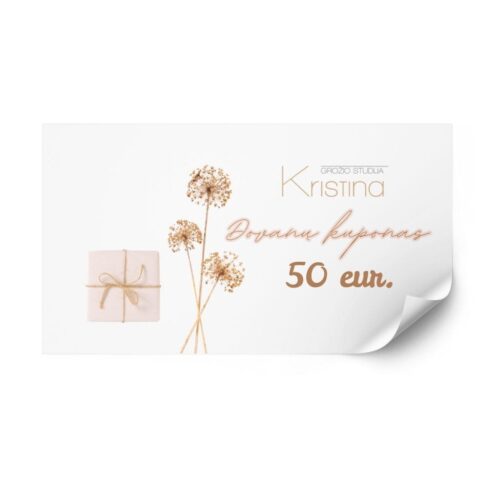 Elektroninis dovanų kuponas 50€ Grožio studija Kristina
