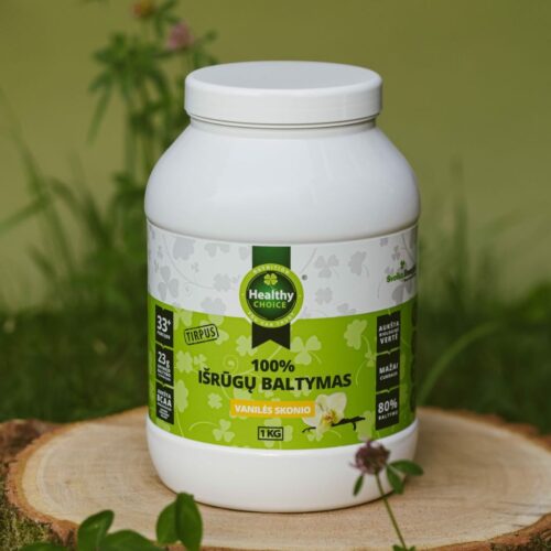 Healthy Choice 100% išrūgų baltymai, vanilės skonio, 1kg
