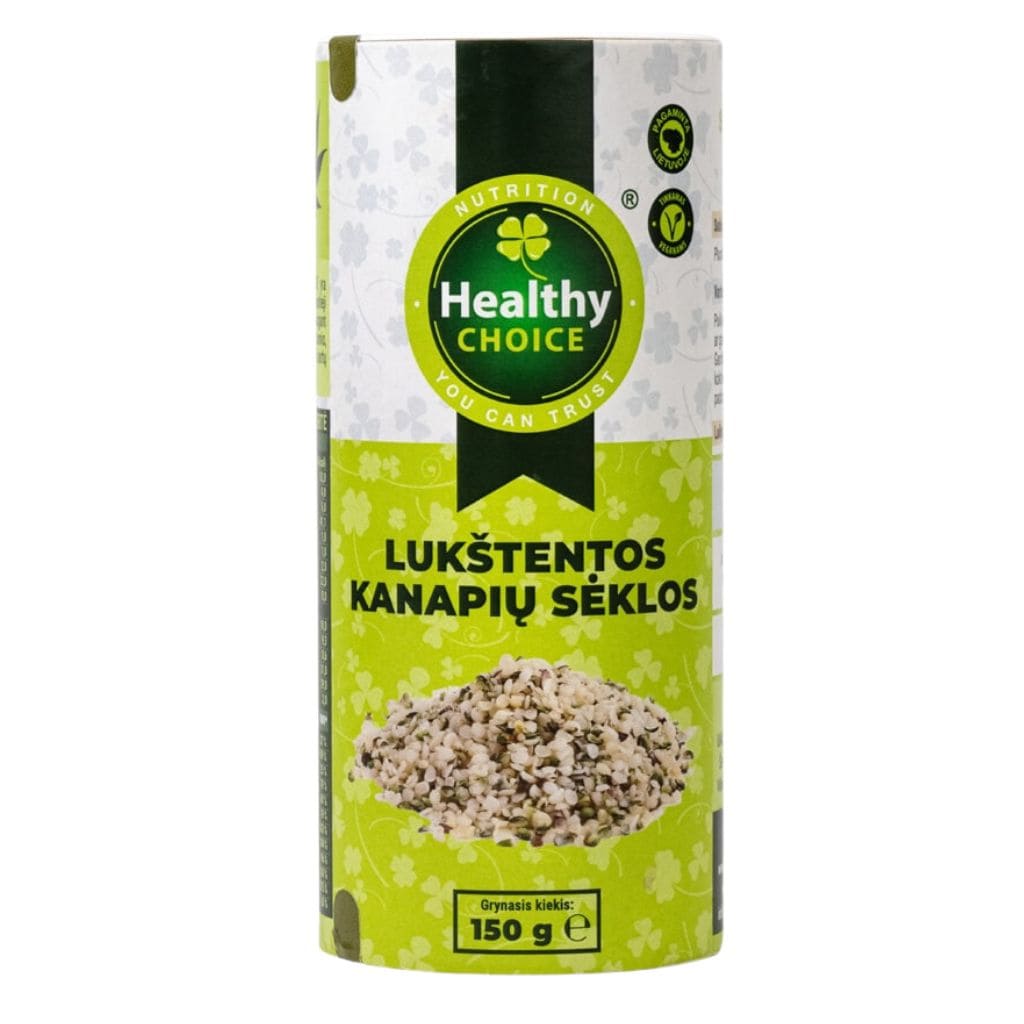 Healthy Choice lukštentos kanapių sėklos, 150g