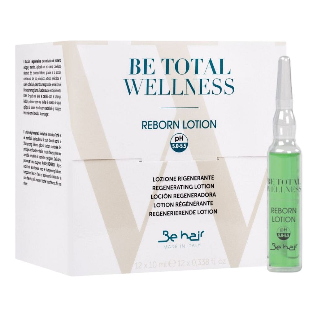 Be hair losjonas silpniems, slenkantiems plaukams BE TOTAL WELLNESS - REBORN (pH5-5.5), 12x10ml
