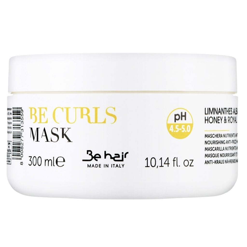 Be hair maitinanti-drėkinanti kaukė banguotiems pažeistiems, elastingumą praradusiems plaukams  BE CURL (pH4,5-5), 300ml