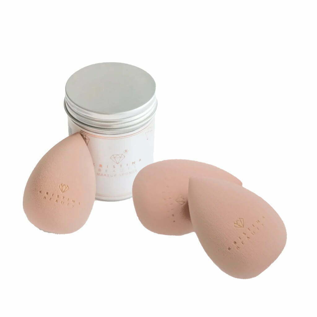 Kristina Beauty makiažo kempinėlių rinkinys: peach 3vnt - be logotipo