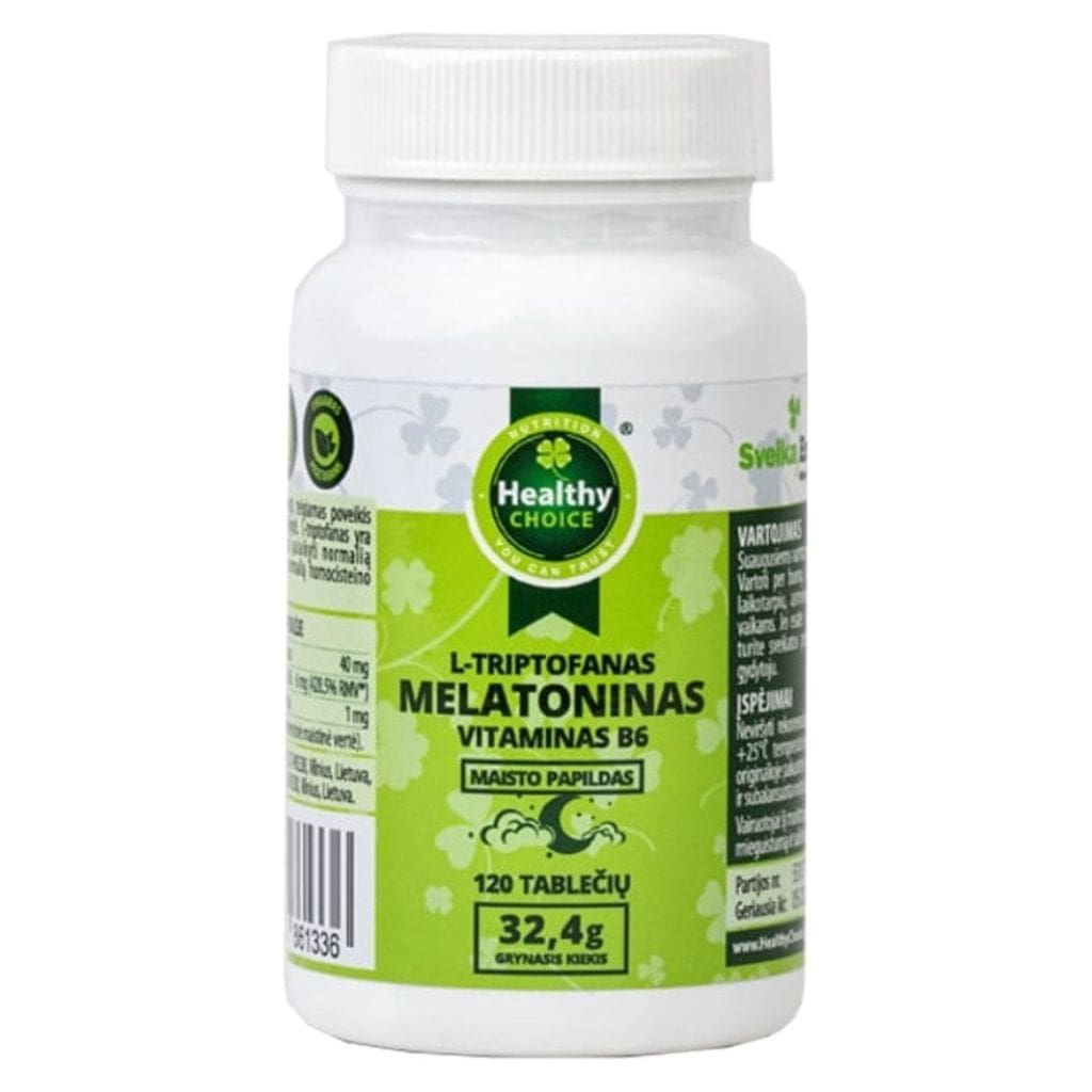 Healthy Choice Melatoninas + Tryptofan + B6, 120 tablečių