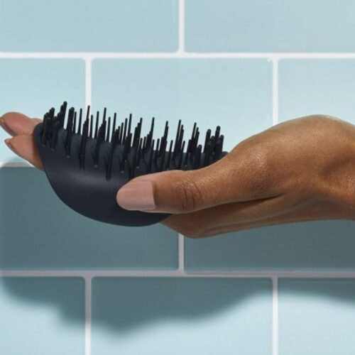 Galvos odos masažinis šepetys Tangle Teezer The Scalp Exfoliator & Massager, Onyx Black TT31050