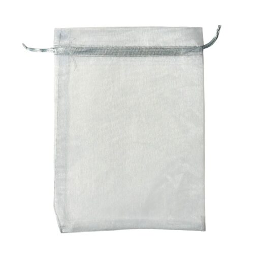 Dovanų maišelis iš organzos 16,5x22cm, spalva sidabrinė