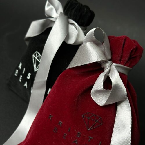 Kristina Beauty veliūrinis dovanų maišelis 12x15cm, bordo spalvos