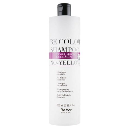 Be Hair BE COLOR šampūnas - NO YELLOW (pH5.2) šviesintiems/žiliems plaukams, 500ml