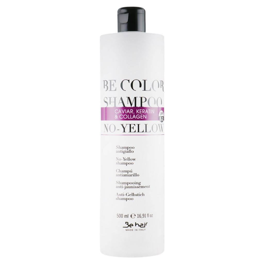 Be Hair BE COLOR šampūnas - NO YELLOW (pH5.2) šviesintiems/žiliems plaukams, 500ml