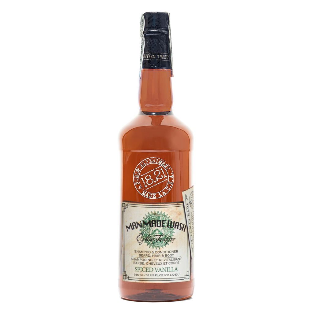 18.21 Man Made daugiafunkcė priemonė vyrams 3in1: stiprinamasis šampūnas, kondicionierius ir kūno prausiklis viename Wash Spiced Vanilla WSH32SV, 946ml