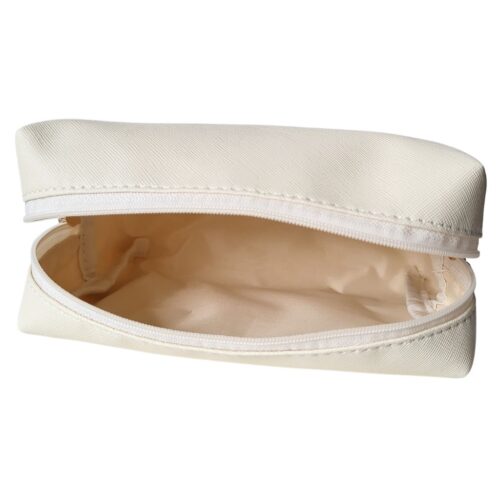 Kristina Beauty kosmetinė su logotipu, 18x9x12cm, kreminės spalvos