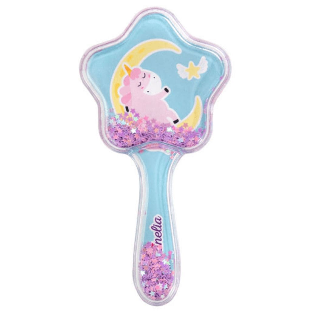 MARTINELIA plaukų šepetys su žvaigždutėmis Unicorn, melsvos spalvos