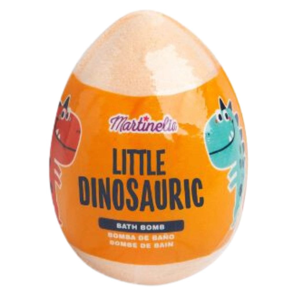 MARTINELIA vonios burbulas kiaušinio formos su siurprizu viduje Little Dinosauric, apelsinų kvapo, 100g