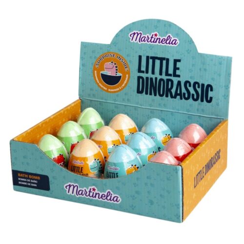 MARTINELIA vonios burbulas kiaušinio formos su siurprizu viduje Little Dinosauric, braškių kvapo, 100g