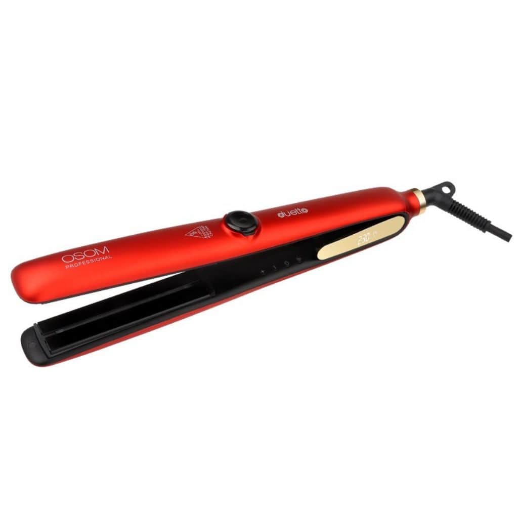 OSOM Professional plaukų tiesintuvas Duetto Automatic Steam & Infrared Hair Straightener Red OSOMP089RED, su garų ir infraredo funkcijomis, raudonos spalvos