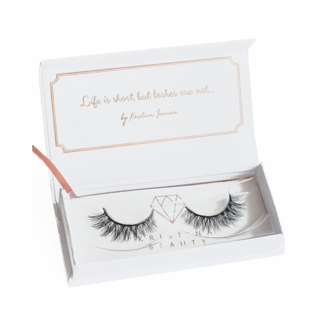 Kristina Beauty vientisos, rankų darbo, natūralaus plauko, priklijuojamos blakstienos Nr. 01 (klijų pakuotėje nėra)