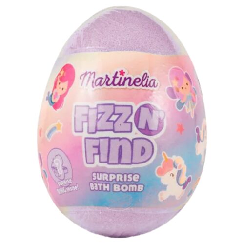 MARTINELIA vonios burbulas kiaušinio formos su siurprizu viduje FIZZ N' FIND, Birthday Cake, 100g