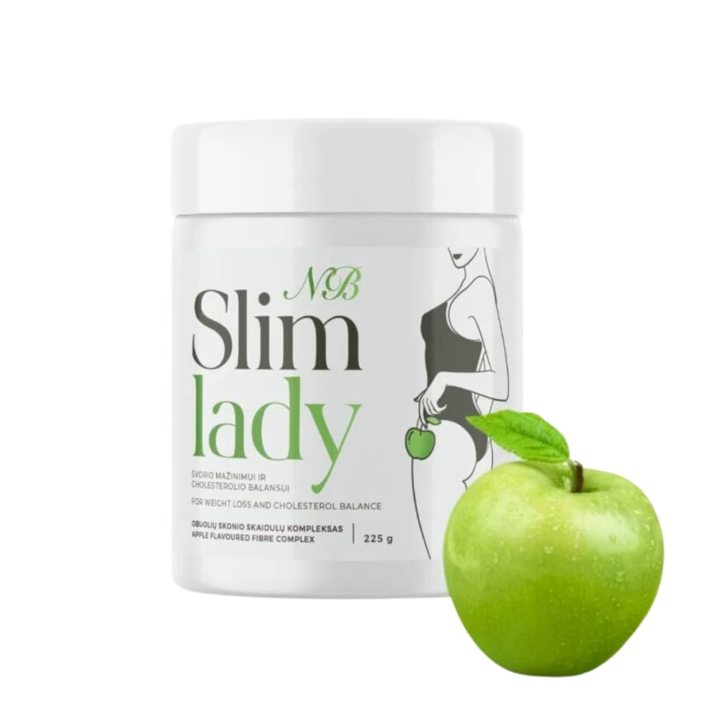 Slim Lady – skaidulų kompleksas, obuolių skonio, 225g