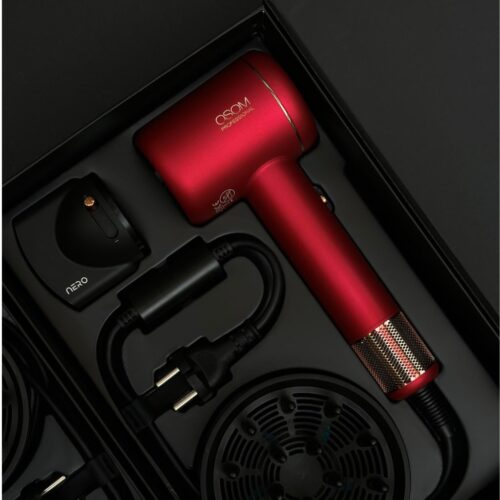 OSOM Professional plaukų džiovintuvas su Nano vandens jonų technologija NERO BLDC Hair Dryer OSOMPF8PR, 1600 W, tamsiai violetinės spalvos