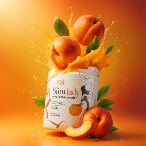 Slim lady sotumo jausmui ir kasdienei energijai palaikyti Meal Replacement, persikų skonio, 500g
