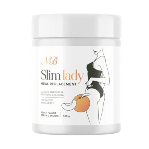Slim lady sotumo jausmui ir kasdienei energijai palaikyti Meal Replacement, persikų skonio, 500g
