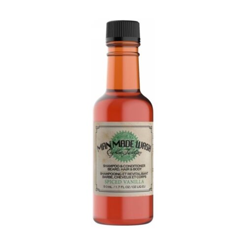 18.21 Man Made daugiafunkcė priemonė vyrams 3in1: stiprinamasis šampūnas, kondicionierius ir kūno prausiklis viename Wash Spiced Vanilla WSH2SVN, 50ml