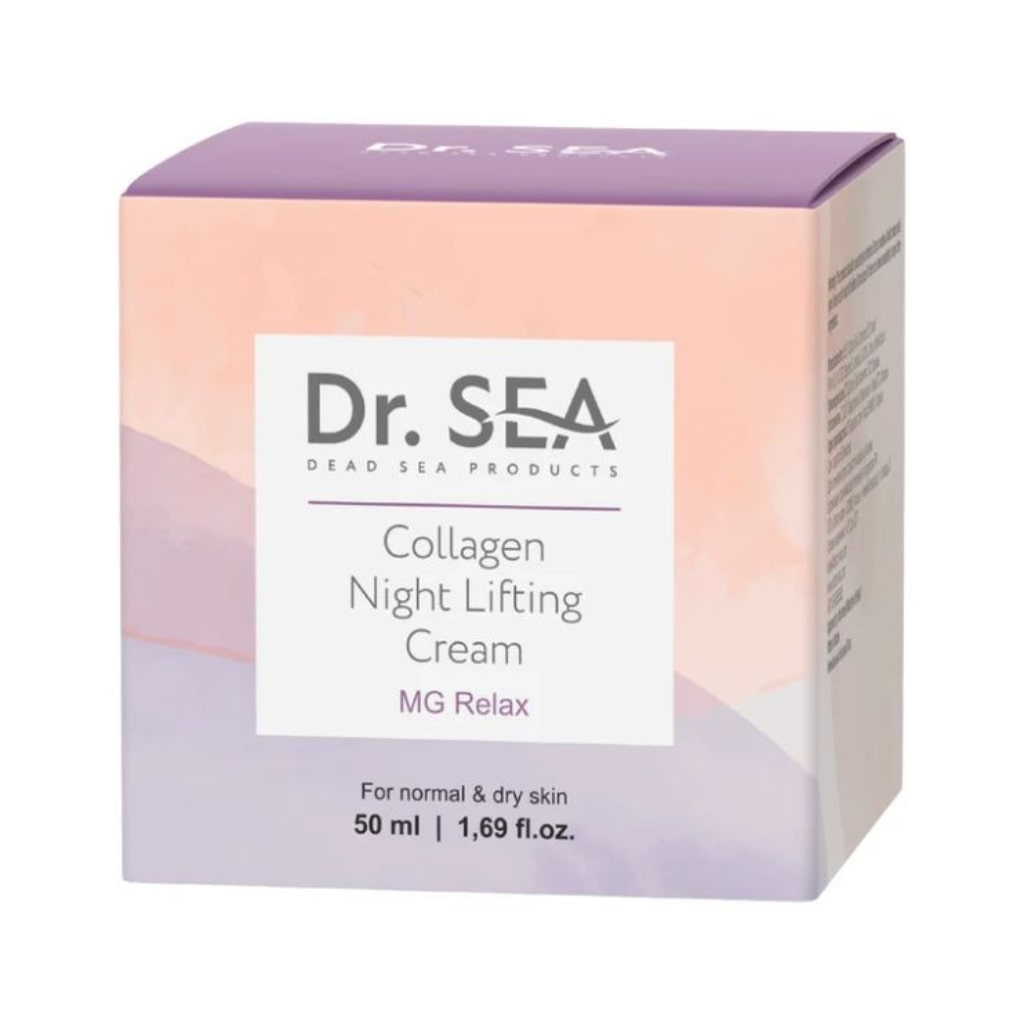 DR. SEA stanginamasis naktinis kremas veidui su kolagenu ir MG RELAX kompleksu, 50ml