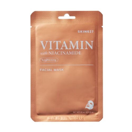 SKIN627 skaistinamoji lakštinė veido kaukė su vitaminais ir niacinamidu, 22ml