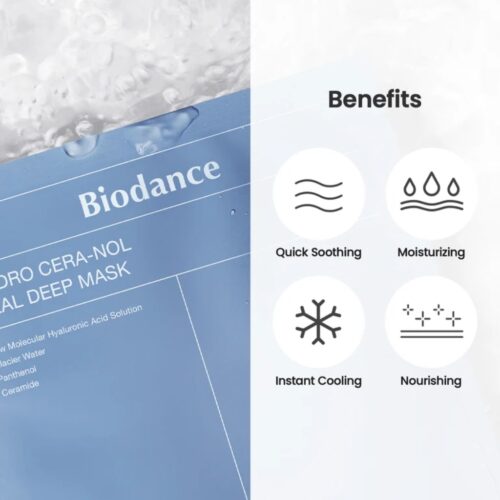 BIODANCE veido kaukė su keramidais Hydro Cera-Nol Real Deep Mask, 1vnt.