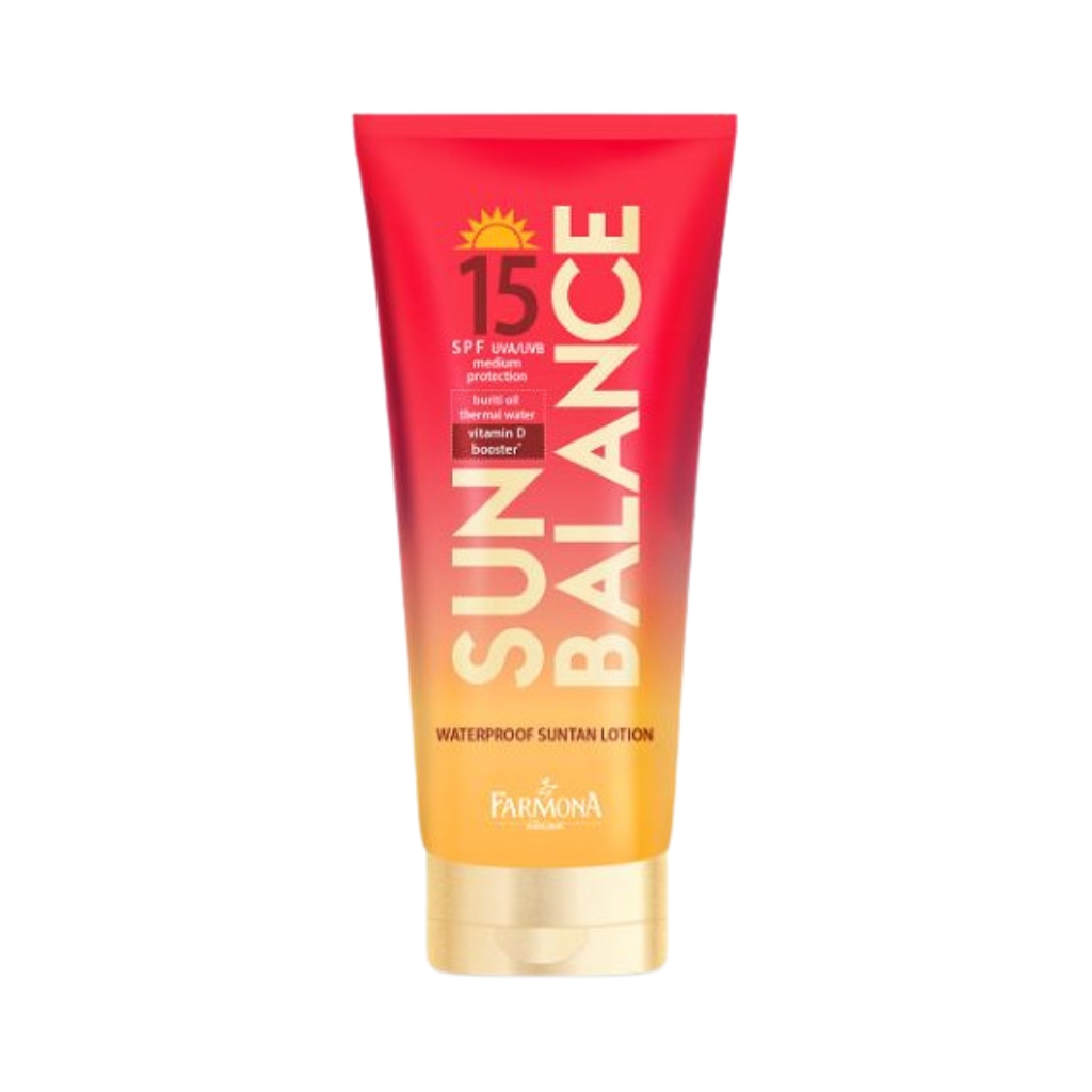 SUN BALANCE įdegio losjonas atsparus vandeniui SPF15, 150ml