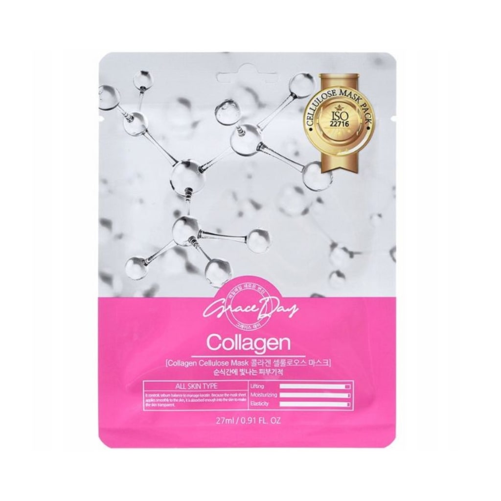 Lakštinė veido kaukė su kolagenu