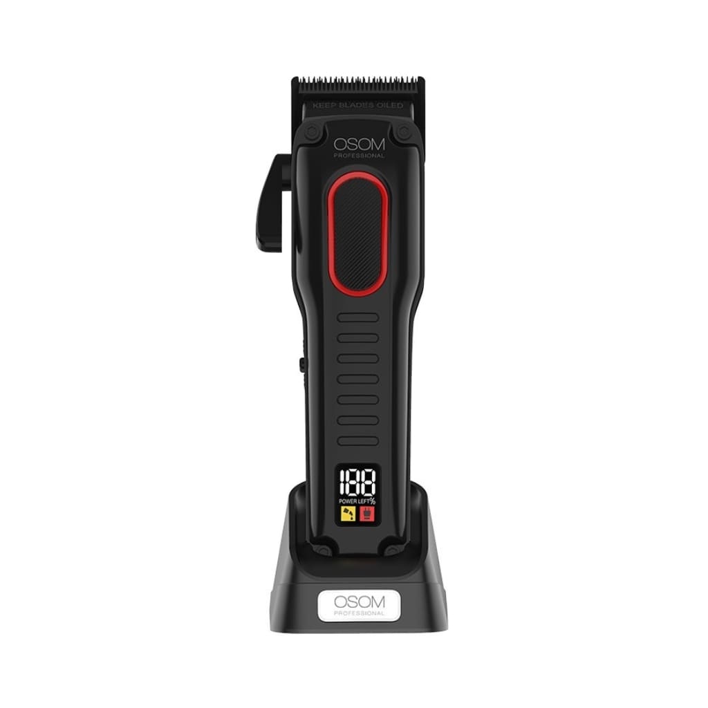 OSOM Professional profesionali plaukų kirpimo-kantavimo mašinėlė-trimeris COMFORT Cordless Hair Clipper OSOMPK78BL, juodos spalvos