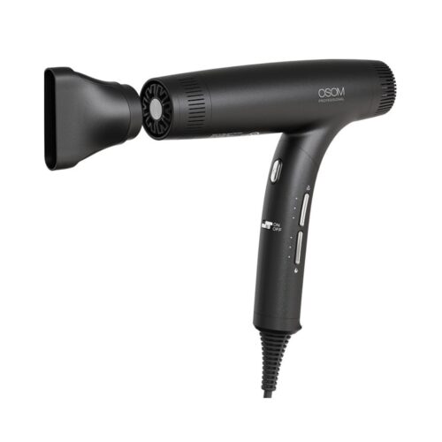 Osom Professional plaukų džiovintuvas Black OSOMPD5BL, su jonų technologija, sulankstomas, juodos spalvos