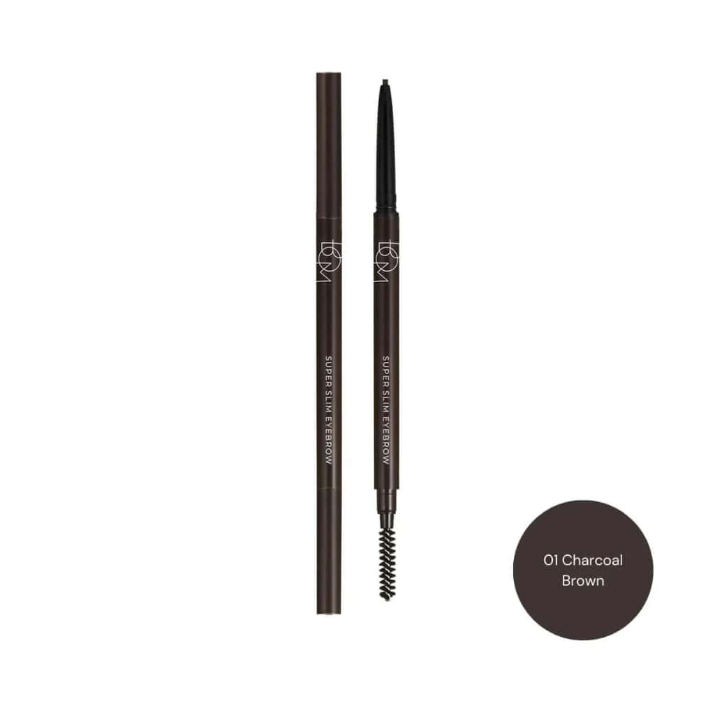 BOM antakių pieštukas Super Slim Eyebrow, 01 Charcoal Brown