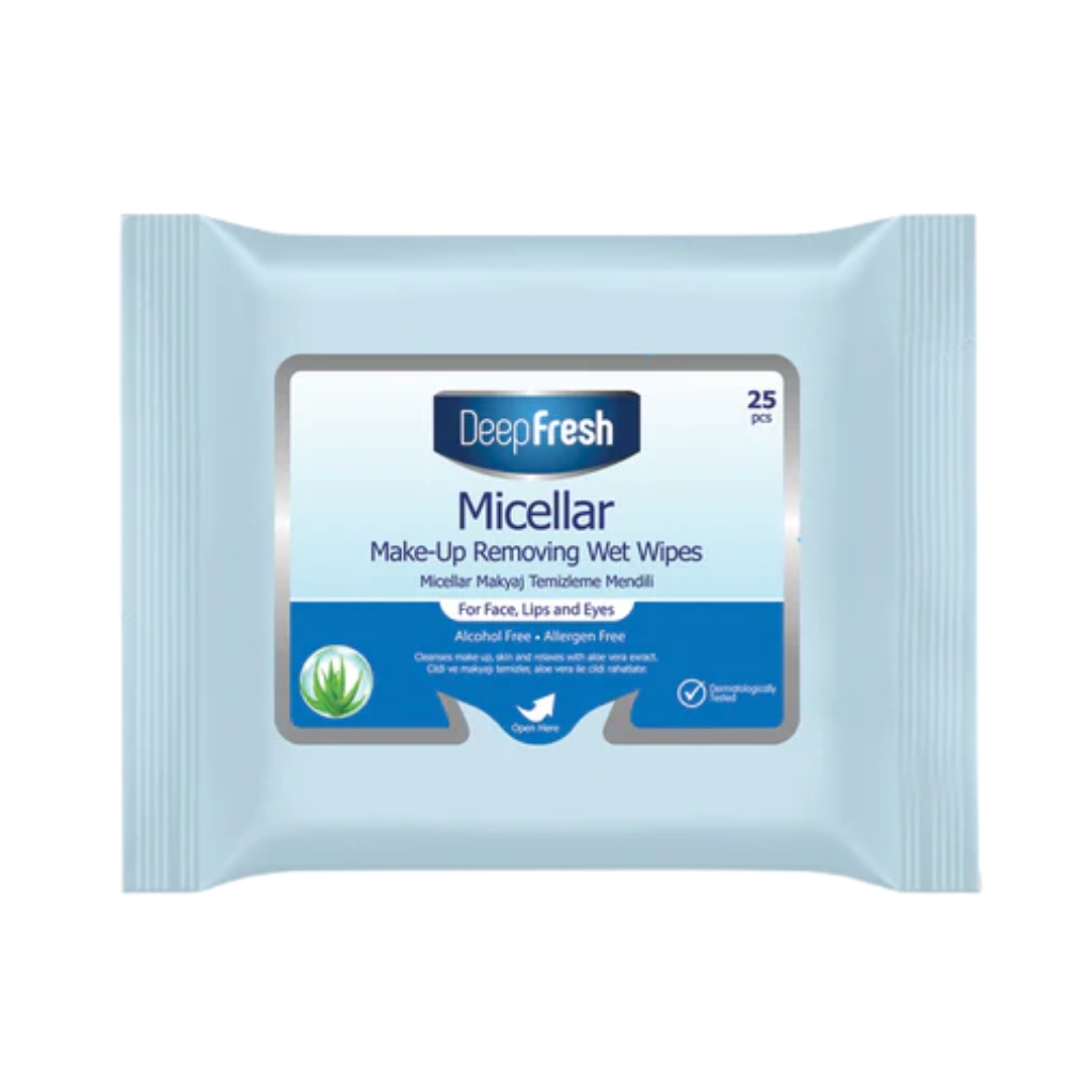 DEEP FRESH drėgnos micelinės makiažo šalinimo servetėlės, 25vnt.