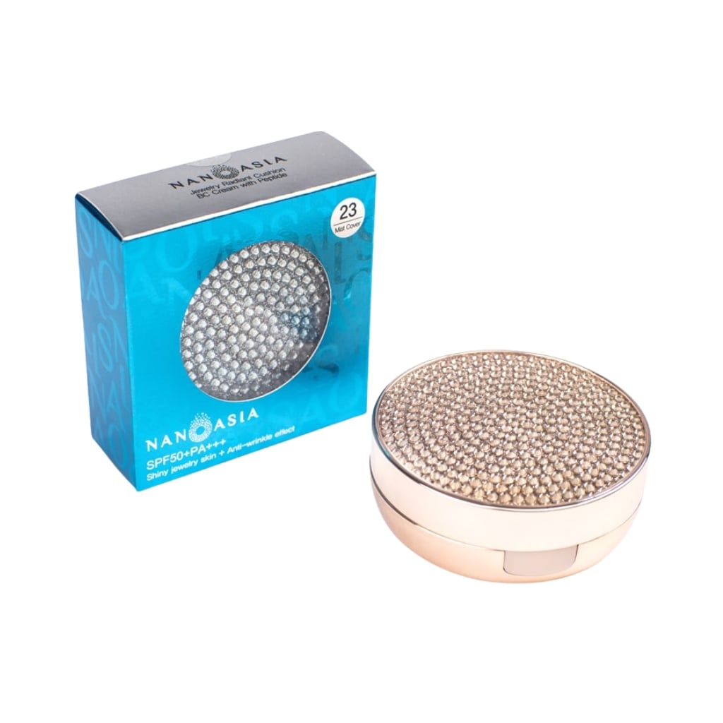 Nanoasia BC tonuojantis kremas-kušonas sausai/mišriai odai SPF50+ BC Cream-Cushion, 15g