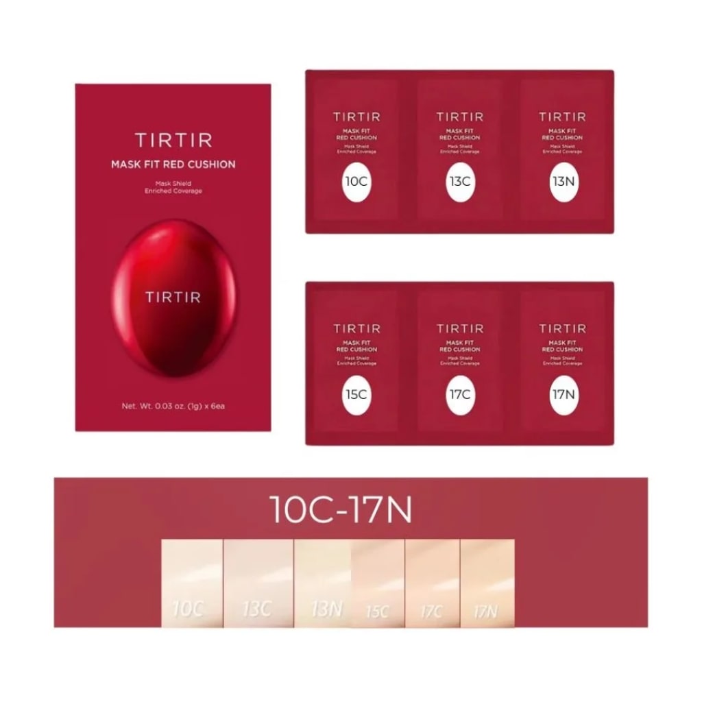 TIRTIR makiažo pagrindo mėginėliai Mask Fit Red Cushion (10C-17N), 6vnt.