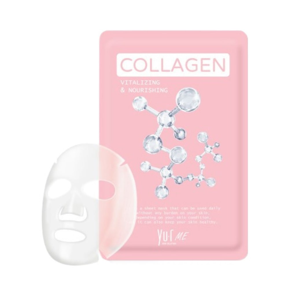 YU.R Me drėkinamoji lakštinė veido kaukė su kolagenu Collagen Sheet Mask, 1vnt.