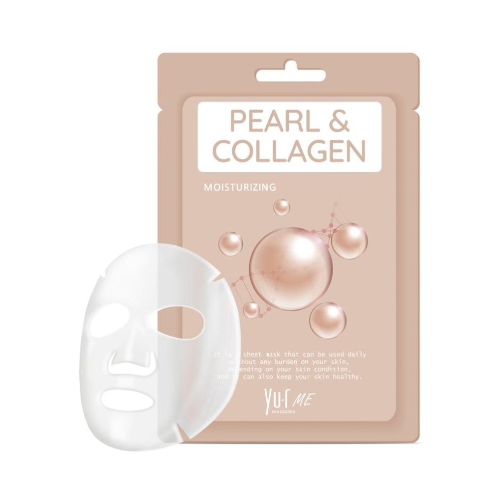 YU.R Me lakštinė veido kaukė su perlais ir kolagenu Pearl and Collagen Sheet Mask, 1vnt.