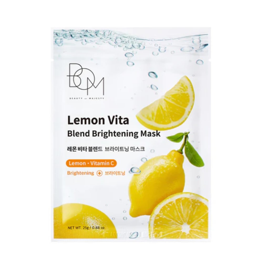 BOM skaistinanti lakštinė veido kaukė Lemon Vita Blend Brightening Mask 1vnt.